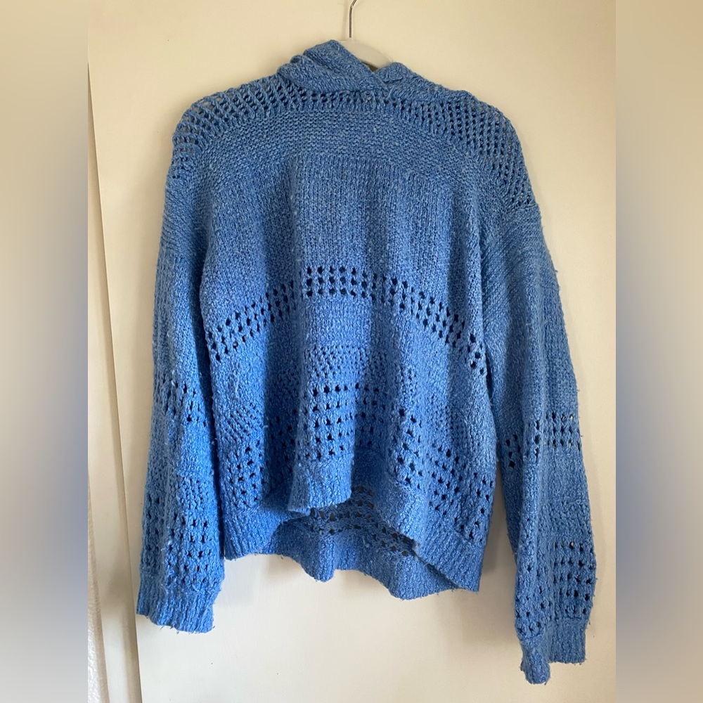 Anthropologie Light Blue Sweatshirt/Sweater, Bell-Sleeved, Medium